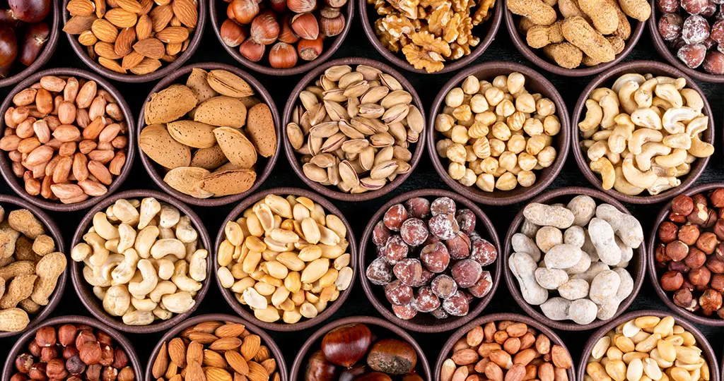 All kind of nuts as the best organic and healthy food choice