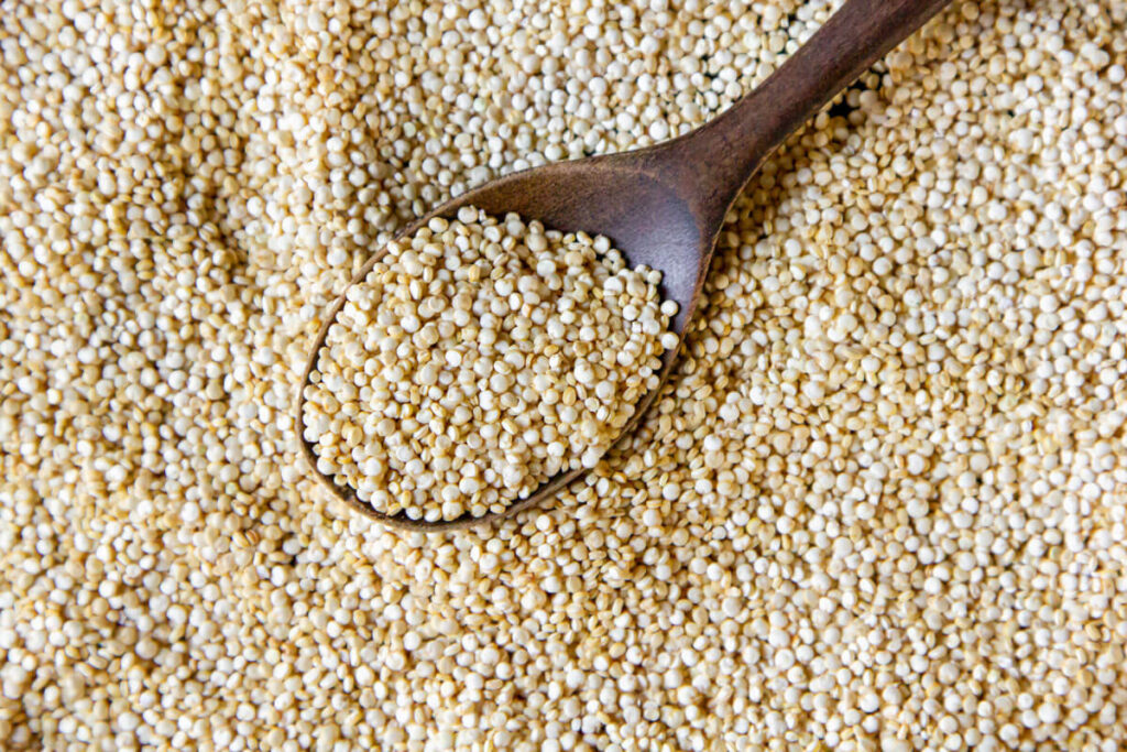 image of amaranth millet in a spoon